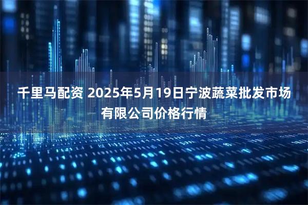 千里马配资 2025年5月19日宁波蔬菜批发市场有限公司价格行情