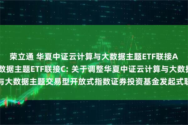 荣立通 华夏中证云计算与大数据主题ETF联接A,华夏中证云计算与大数据主题ETF联接C: 关于调整华夏中证云计算与大数据主题交易型开放式指数证券投资基金发起式联接基金基金经理的公告